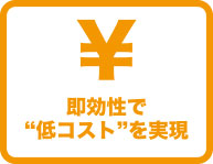 即効性で低コストを実現