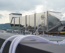 排気ダクトに噴霧